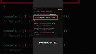 How to Convert Degrees to Radians in JavaScript | Quick Tip | #javascript #shorts