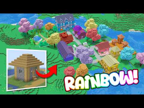 Building a RAINBOW Minecraft Village!