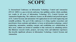 3rd International Conference on Information Technology, Control and Automation (ITCAU 2025)