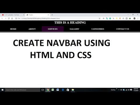 Header with navigation bar | using html and css