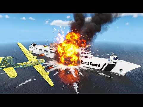 Warplanes vs Coast Guard Ship | Massive Destruction | Teardown