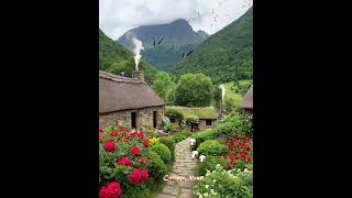 Charming Stone Cottages Nestled Behind Majestic Mountains #cottagenest #relax #cozycottage