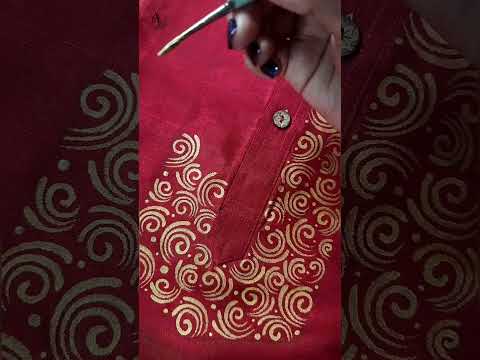 hand-painted kurta #youtubeshorts #artwork #fabric #design #art #artist #youtube #satisfying