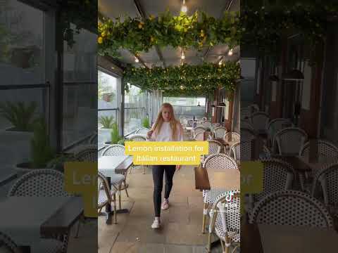 Faux lemon floral installation