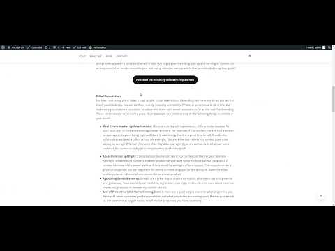 Marketing Calendar Tutorial