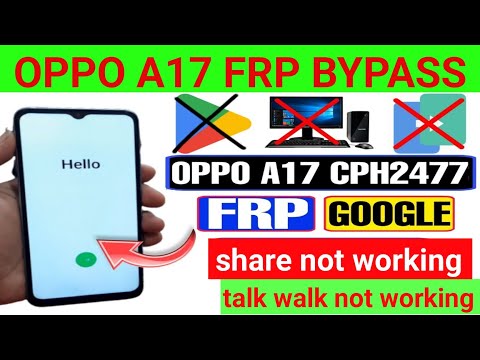 Oppo a17 Frp bypass .cph2477 google account bypass without computer , 🆕 trick 