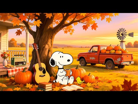 A Peaceful Autumn Afternoon with Snoopy 🍁 | Cozy Lofi Vibes for Study, Reading & Relaxation