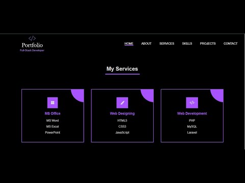 How To Make A Portfolio Website Using HTML5 And CSS3 Part 3 | Service Section | Web Design