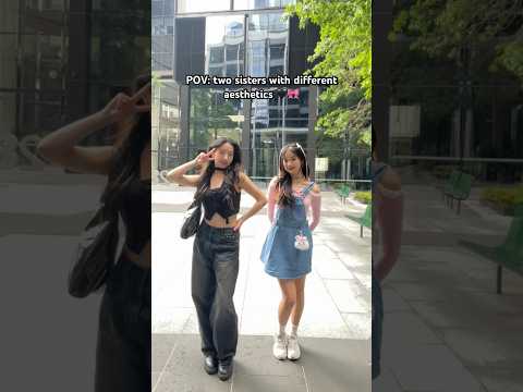 POV: two sisters with different aesthetics 🖤🎀 #fitcheck #sisters #ootd #outfitideas #outfitsinspo