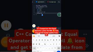 C++ Comparison Not Equal Operator #shorts #c++#comparison #not #equals #operator #cout #coding #feed