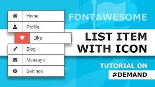 How To Create List Item With Fontawesome Icons - CSS Hover Effects Tutorial