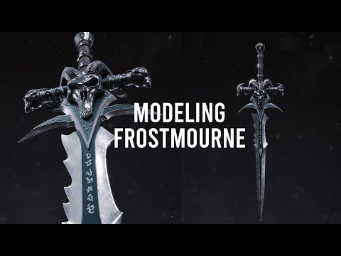 Modeling Warcraft Frostmourne Sword - Blender 3D Timelapse