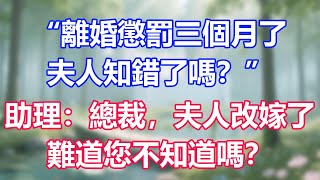 “離婚懲罰三個月了，夫人知錯了嗎？”助理：總裁，夫人改嫁了，難道您不知道嗎？