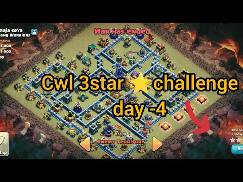 Cwl 3stars challenge day -4 highlights #coc #cwl #clashofclans #supercell #war