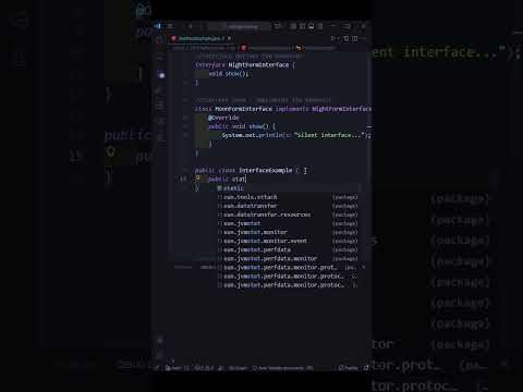 Interfaces in Java 🌙 — Java Shorts #020  #javaprogramming #javalanguage #javacoding