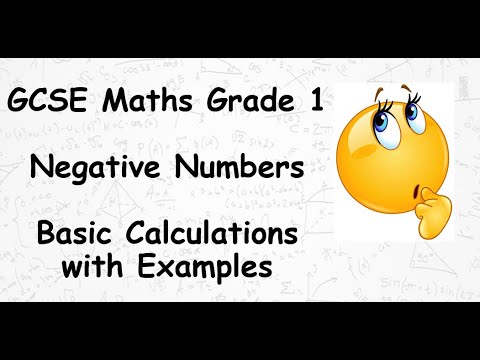 GCSE Maths Grade 1 Negative Numbers Basic Calculations with Examples