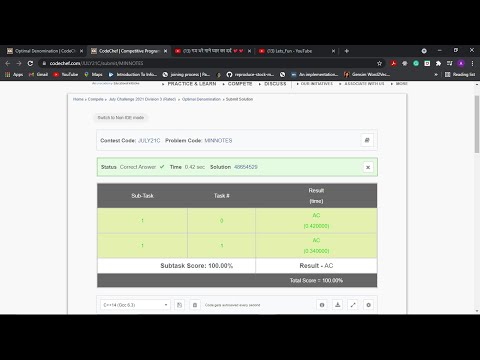 Optimal Denomination  | July 2021 | CodeChef | Solution