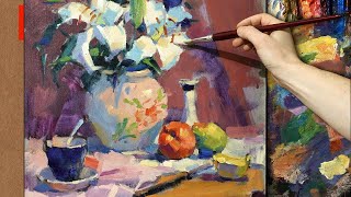 Натюрморт с лилиями _ мастер-класс по живописи маслом