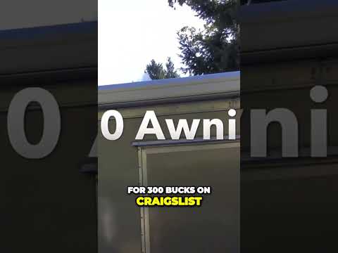 Transforming Our Cargo Trailer with a $300 Awning! #cargotrailerconversion