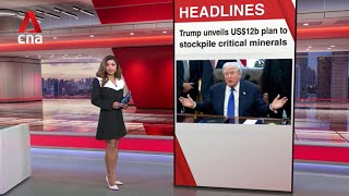 Trump plans US$12b critical minerals stockpile to cut reliance on China | East Asia Tonight (Feb 3)