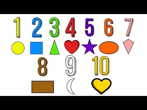 Counting with Colors and Shapes – From 1️⃣ to 🔟 🌈🔺🟢🟣