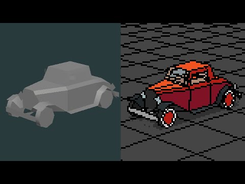 Low Poly 3D Model to Pixel Art Showcase