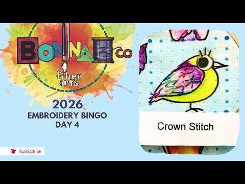 Embroidery Bingo 2026 Day 4: Crown Stitch