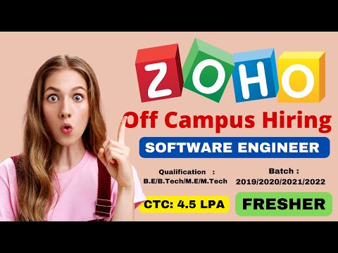 Zoho Off Campus Hiring Fresher For Software Developer | CTC : 4.5 - 7.5 LPA