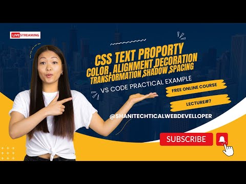 Text Property in CSS text color transformation spacing decoration  Website Designing in Hindi urdu|
