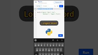 Most Asked QS Python:Longest Word in List Telugu. #shorts #python #pythonintelugu