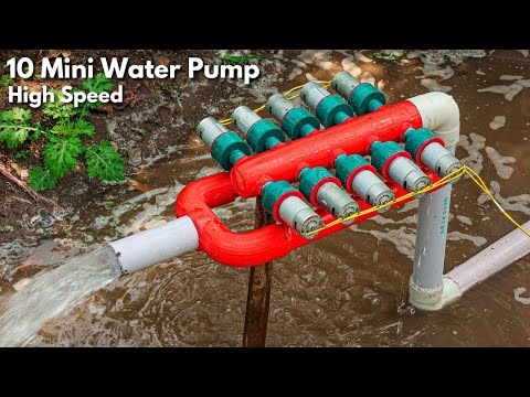 How to Make High Speed Mini Water Pump using 10 DC motor at home