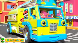 Wheels On The Firetruck Nursery Rhyme & Cartoon Video for Kids