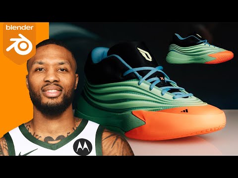 3D modeling Adidas Basketball  Shoe Dame X, Damian Lillard's 10th Signature Sneaker(part1)