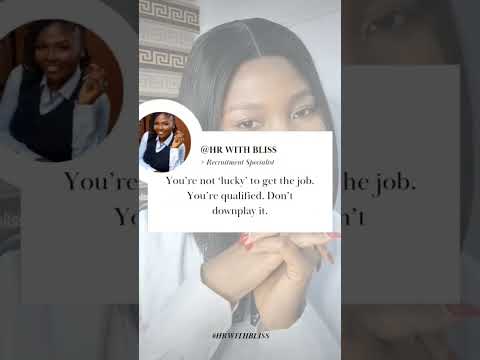 STOP looking down on yourself!! You're qualified not lucky! #hrwithbliss #youtubeshorts #careertips
