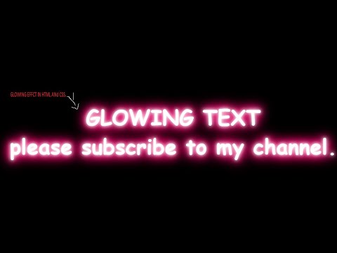 how to give "glowing effect" to text in html and css for begginers/Glowing  text banane ka tarika.