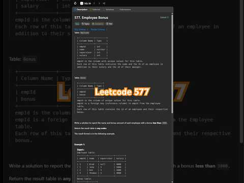 Leetcode 577 in 30 Seconds | SQL 50 Challenge #SQL #Leetcode #SQLChallenge #LearnSQL #SQL50 #JOINS