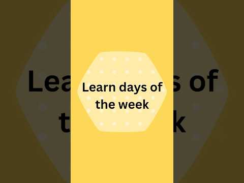 Learn days of the week #shorts #youtubeshorts