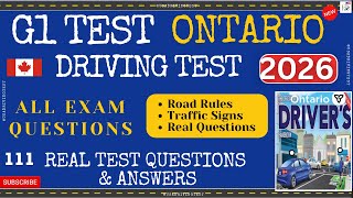 G1 test Ontario 2026 | G1 Practice Test Ontario 2026 | G1 Driving Test - All 2026 Exam Questions
