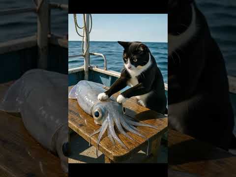 Cat wants to eat 🐱🦑 #cat #cute #funny