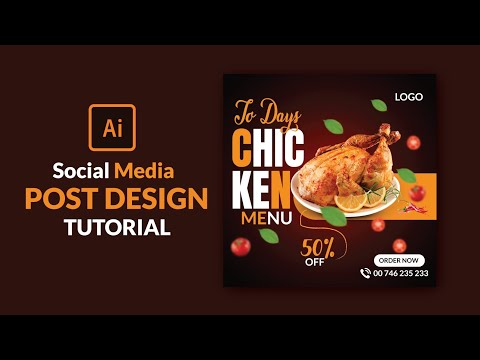 Chicken Social media post Design tutorial | Adobe illustrator | Social media post