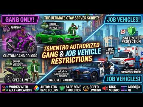 Gang & Job Vehicle Restrictions for QBCore, ESX & QBOX FiveM Script 2026