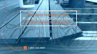 Video Creation Services | Agency-Video.com | Kinetic Animation | Deck Company | Video NO 325
