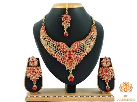 Beautifull Stylish Gold Plated Women's Bridal / Party Wear Jewellery Sets