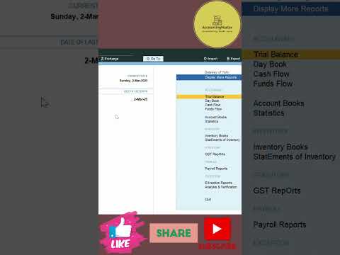 Tally prime Short cut key #tallyprime टैली प्राइम में Outstanding कैसे निकले #excel