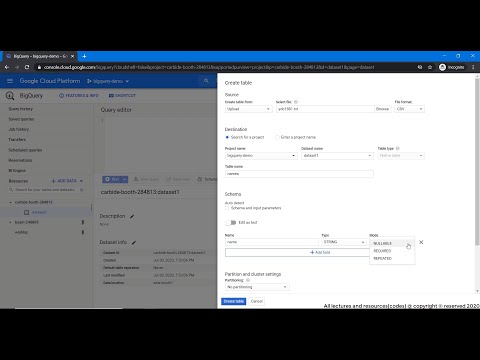 How to create table in Bigquery : BigQuery Course