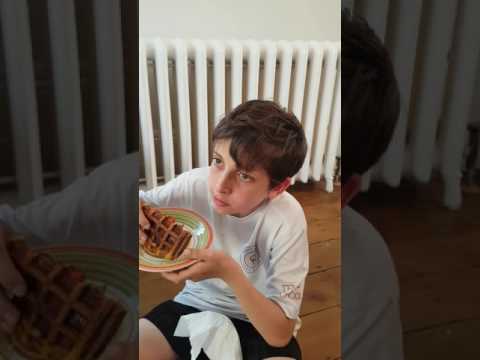 My son devours waffle pocket