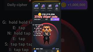 hamster kombat ||daily chiper code#chipercode ||27/july