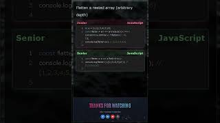 Flatten Nested Arrays in JavaScript | Junior vs Senior (Recursion vs .flat)