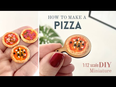 HOW TO make miniature PIZZA for dollhouse | DIY miniature | Polymer clay