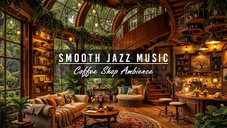 🌧️Smooth Jazz Music & Soothing Rain Sounds in Peaceful Cozy Coffee Shop Ambience for Stress Relief